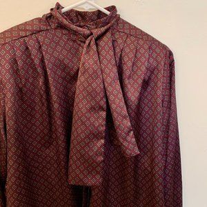 Gorgeous Maroon Vintage Secretary Blouse